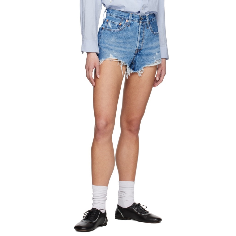Levi's | 501 Distressed Denim High Rise Shorts Size 27